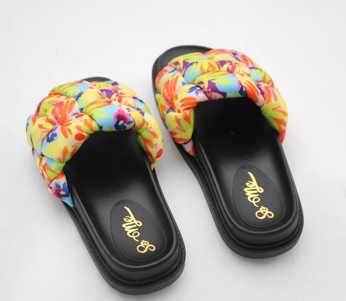 Slide Sandals for Women Summer Dressy Color Slippers Fashion Round Open Toe Flat Sandals